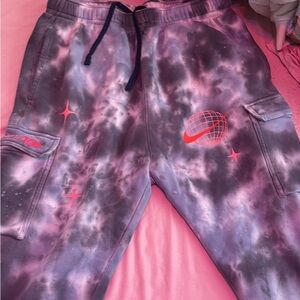 Nike Kids Galaxy Print Joggers - Purple and Pink